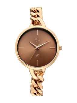 Fastrack - Vyb Spotlight Quartz Analog 3 Brown Round Dial Watch ( FV60062WM02W ) (M)
