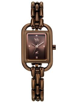 Fastrack - Vyb Bliss Quartz Analog 3 Brown Rectangular Dial Watch ( FV60154QM01W ) (M)