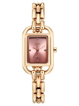 Fastrack - Vyb Bliss Quartz Analog 3 Pink Rectangular Dial Watch ( FV60154WM01W ) (M)