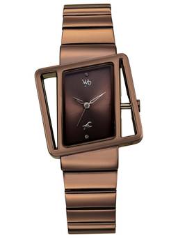 Fastrack - Vyb Runway Quartz Analog 3 Brown Square Dial Watch ( FV60155QM01W ) (M)