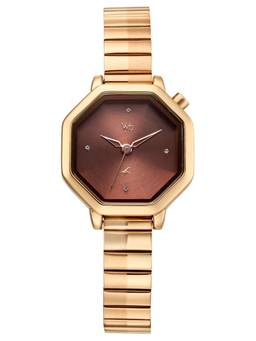 Fastrack - Vyb Seeker Quartz Analog 3 Brown Octagon Dial Watch ( FV60157WM01W ) (M)