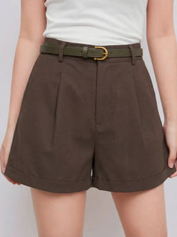 Cider - Belted High Waist Trouser Short