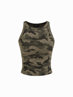 Cider - Cotton-blend Round Neckline Solid Tank Top