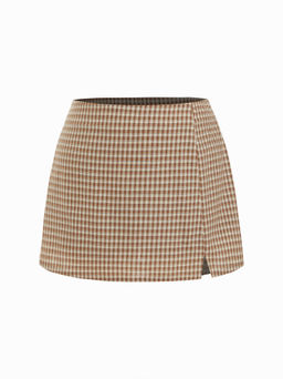 Cider - Cotton Mid Rise Split Mini Skirt Curve & Plus