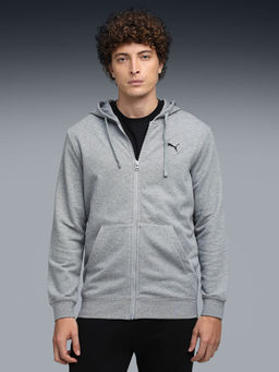 Puma - Men Grey Solid Hoodie