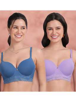 Shyaway - Underband Lace Padded Wired Bra Multi-Color (Pack of 2)