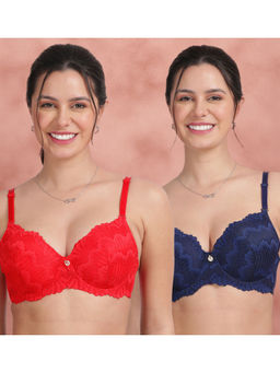 Shyaway - Full Lace Padded Wired Bra Multi-Color (Pack of 2)