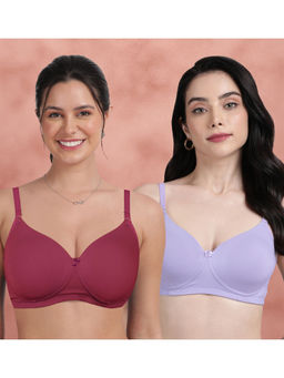 Shyaway - Solid Cotton Everyday Padded Bra Multi-Color (Pack of 2)