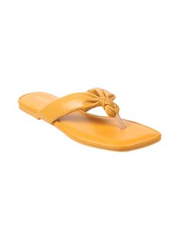 Mochi - Womens Yellow Flat ChappalsMochi Plain Yellow Flats