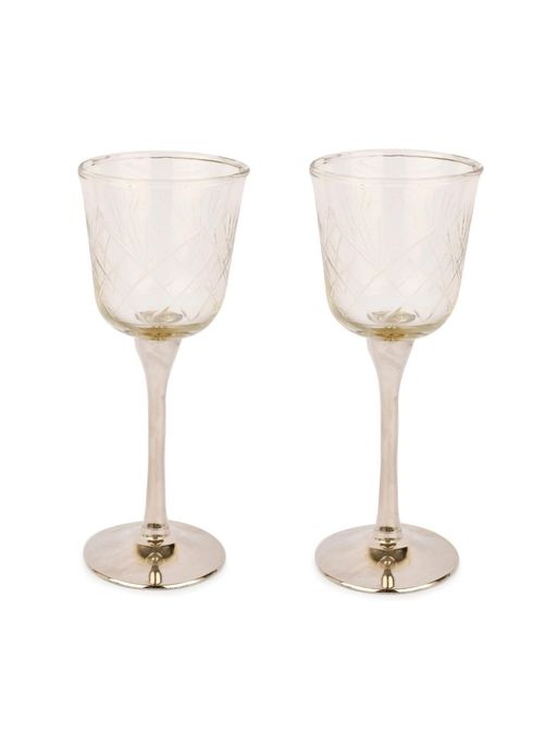 Manor House Neer Goblet Set of 2 Nickel Finish 7.8 inches Tall