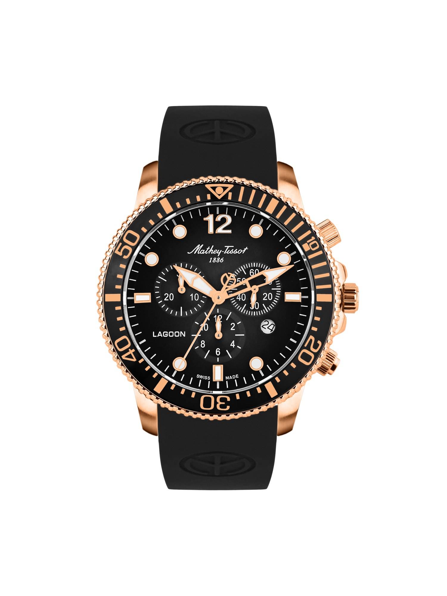 MM。 Buy Mathey-Tissot Swiss Made Lagoon Chronograph Quartz Black Dial