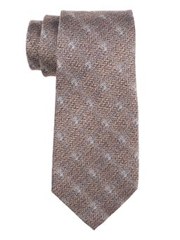 The Tie Hub - Vintage Cream Checks Silk And Cotton Necktie
