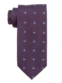The Tie Hub - Shiny Purple Geometric Silk Necktie