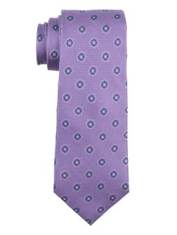 The Tie Hub - Lavender Geometric Print 100% Silk Necktie