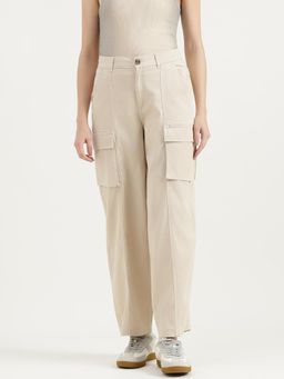 United Colors of Benetton - Women Cream Solid Straight Fit Cargo