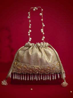 AMYRA - Vivaah Embellished Potli Bag-Gold