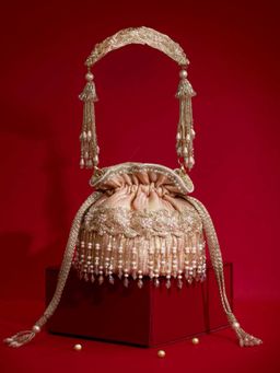 AMYRA - Vivaah Embellished Mini Potli Bag-Pink