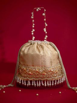 AMYRA - Vivaah Embellished Potli Bag-Gold