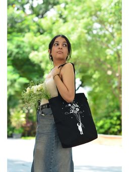 EcoRight - Unisex Canvas Tote Bag With Bags Charm-Fly Me To Space And Whiskers