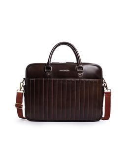 Gauge Machine - Unisex Brown 16 Inch Laptop Bag with Detachable Strap