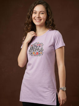 Vero Amore - Woman Long T-Shirt Best for Casual Wear Lavender
