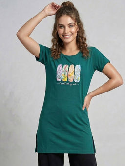 Vero Amore - Woman Long T-Shirt Best for Casual Wear Teal