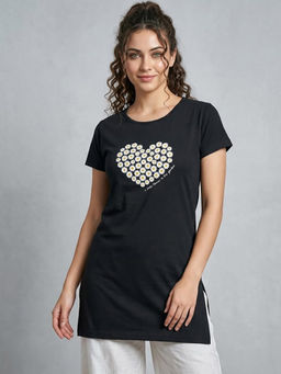 Vero Amore - Woman Long T-Shirt Best for Casual Wear Black