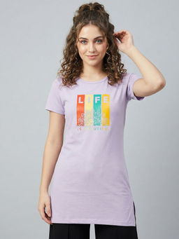 Vero Amore - Woman Long T-Shirt Best for Casual Wear Lavender