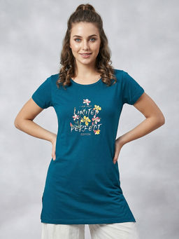 Vero Amore - Woman Long T-Shirt Best for Casual Wear Blue
