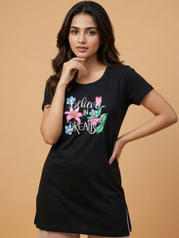 Vero Amore - Woman Long T-Shirt Best for Casual Wear Black