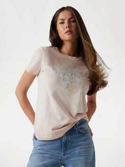 Guess - Women Embroidered Logo Round Neck Short Sleeves T-Shirt
