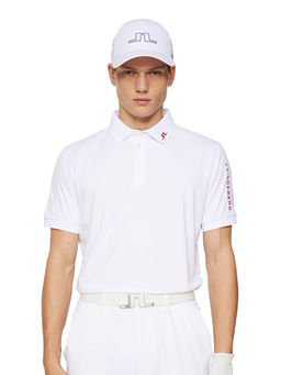 J.Lindeberg - White Solid Regular Fit Polo T-Shirt