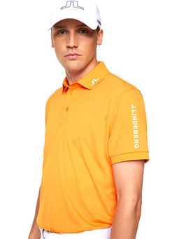 J.Lindeberg - Orange Solid Regular Fit Polo T-Shirt