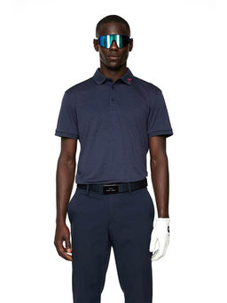 J.Lindeberg - Navy Blue Solid Regular Fit Polo T-Shirt