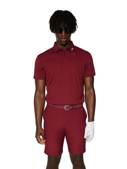 J.Lindeberg - Maroon Solid Regular Fit Polo T-Shirt