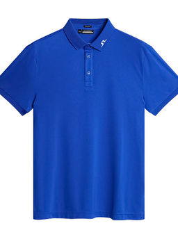J.Lindeberg - Blue Solid Regular Fit Polo T-Shirt