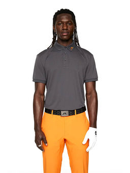 J.Lindeberg - Grey Solid Regular Fit Polo T-Shirt