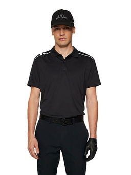 J.Lindeberg - Black Solid Regular Fit Polo T-Shirt
