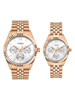 Timex - Trendline Silver Round Dial Analog Couple Watch - TW00PR346 (M)