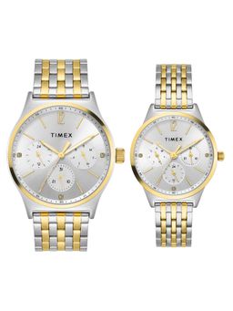 Timex - Trendline Silver Round Dial Analog Couple Watch - TW00PR350 (M)