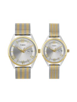 Timex - Trendline Silver Round Dial Analog Couple Watch - TW00PR352 (M)