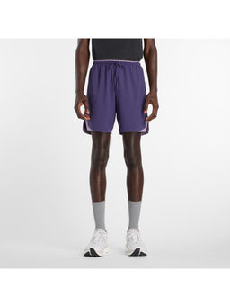New Balance - Purple Polyester Solid Shorts