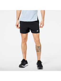 New Balance - Black Polyester Solid Shorts
