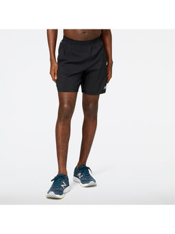 New Balance - Black Polyester Solid Shorts