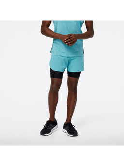 New Balance - Teal Polyester Solid Shorts