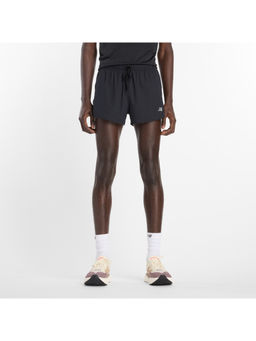 New Balance - Black Polyester Solid Shorts