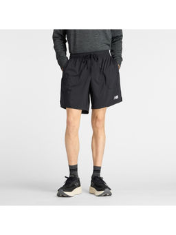 New Balance - Black Polyester Solid Shorts
