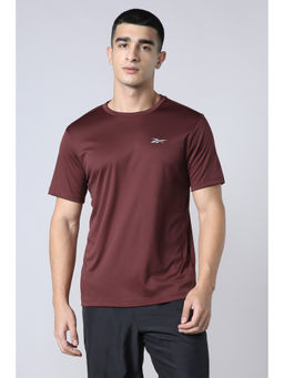 Reebok - Maroon Polyester Half Sleeves Round Neck Solid T-Shirt