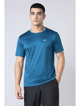 Reebok - Blue Polyester Half Sleeves Round Neck Solid T-Shirt