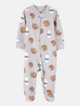 Carter's - Kids Grey Milk & Cookies Cotton Sleepsuit